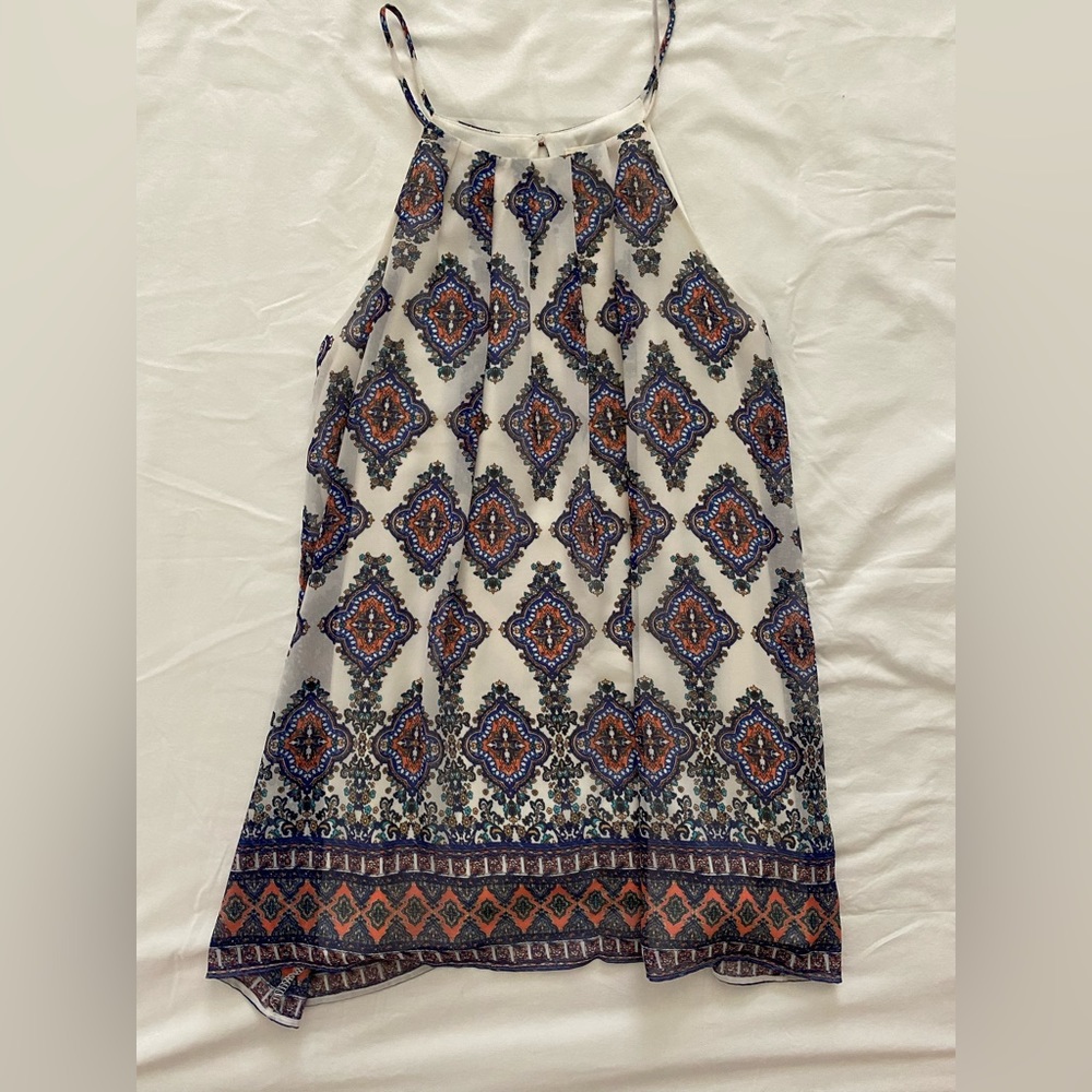 White patterned mini dress